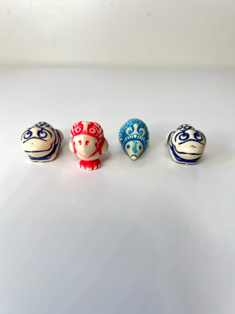 Vintage 1990’s Kinder Surprise Reversible Totem Stone Figurine Lot of 4 Mini Toy